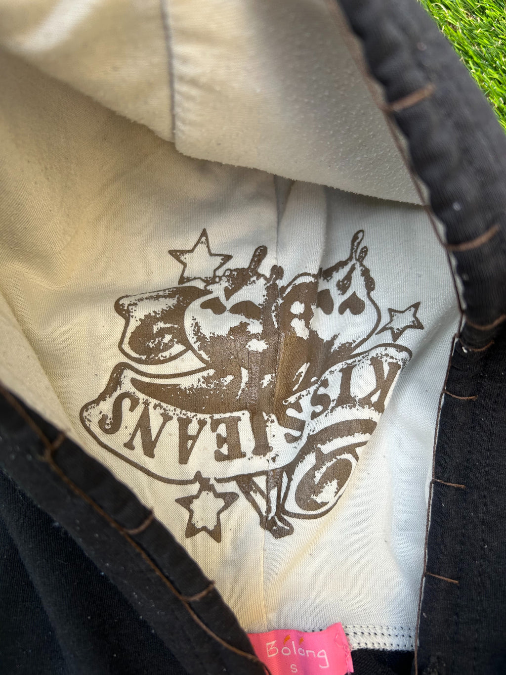 Vintage KISS Jeans Embroidered Zip-Up Hoodie