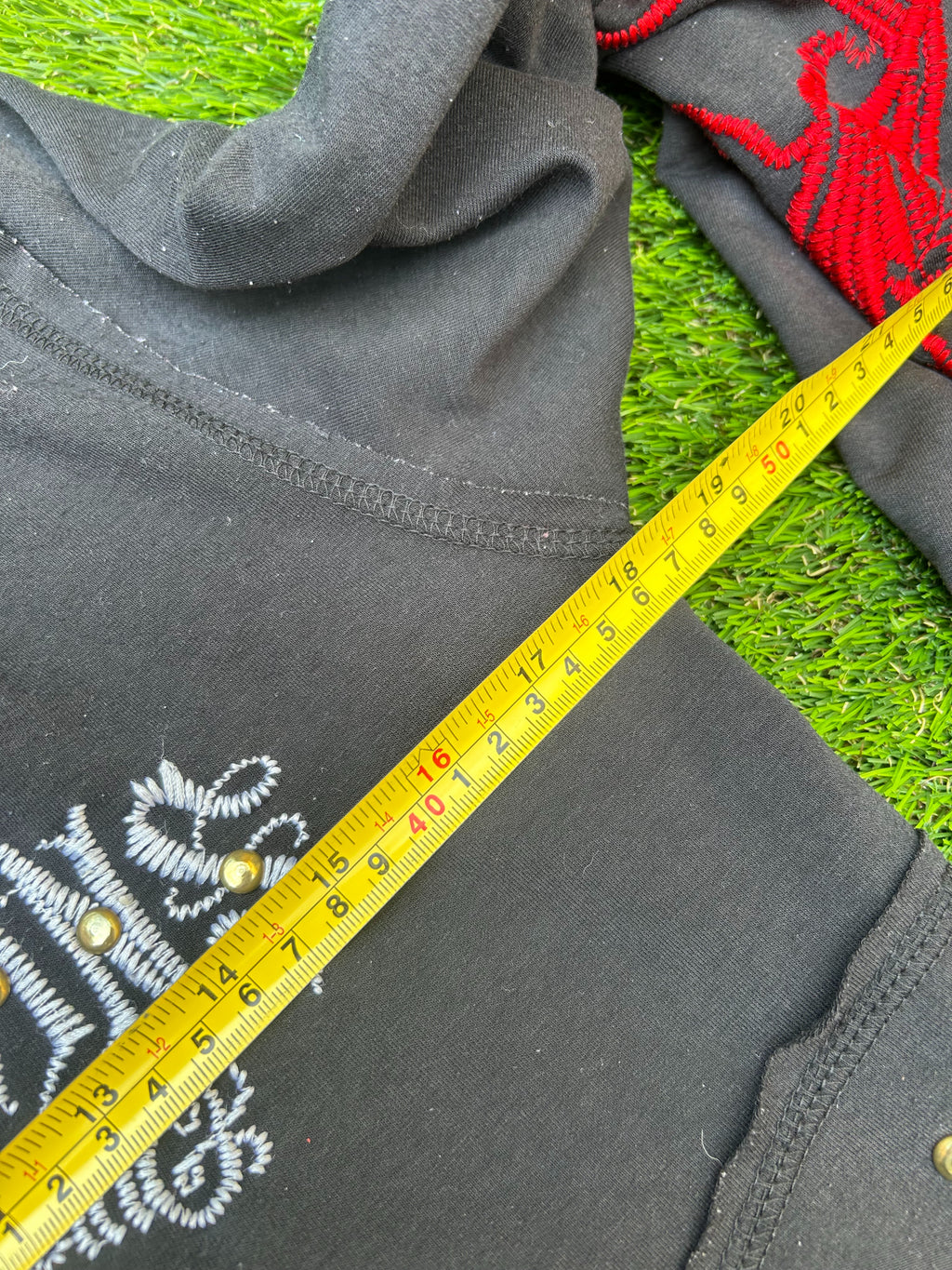Vintage KISS Jeans Embroidered Zip-Up Hoodie