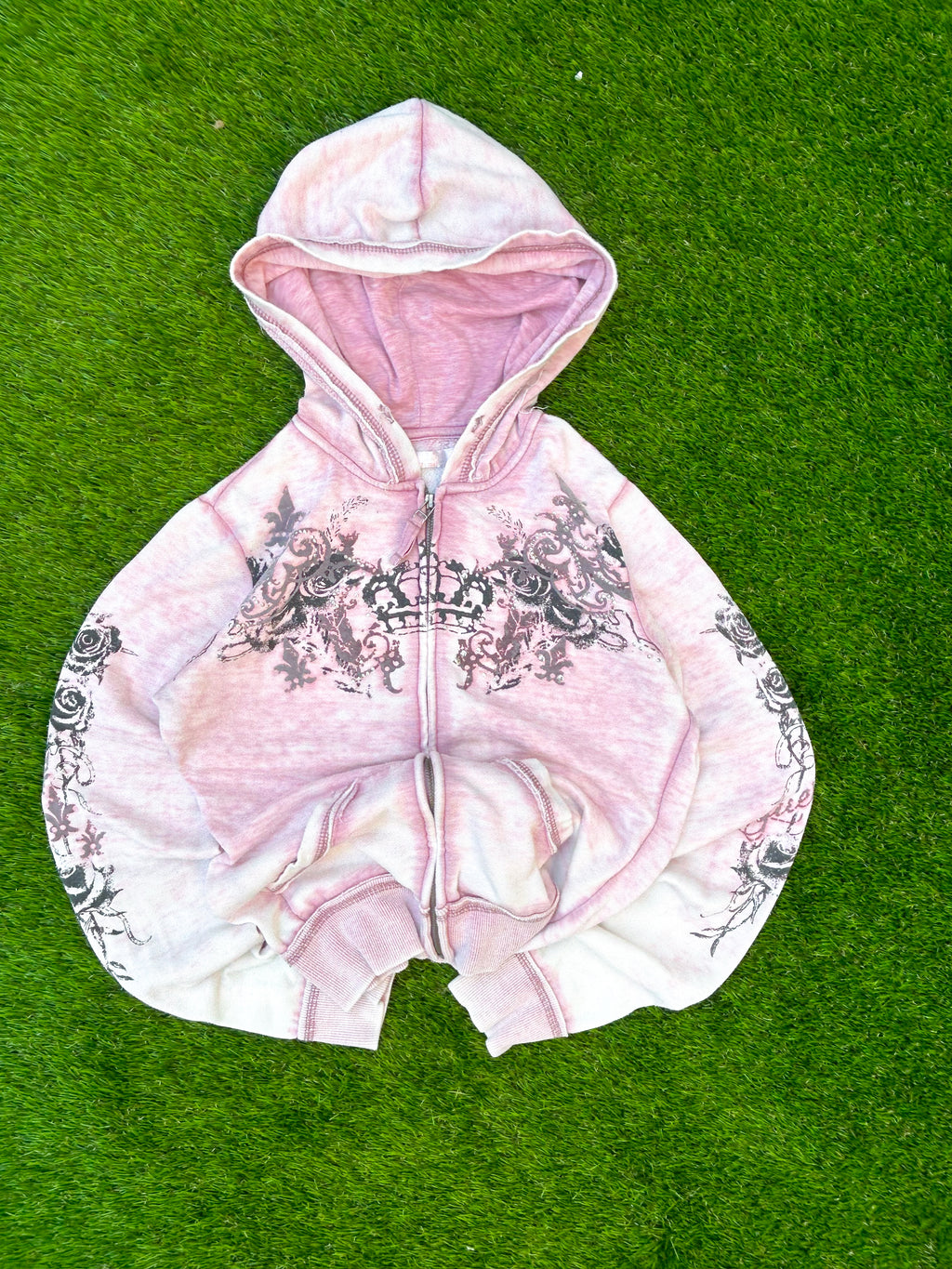 Vintage GUESS Jeans Pink Zip-Up Hoodie