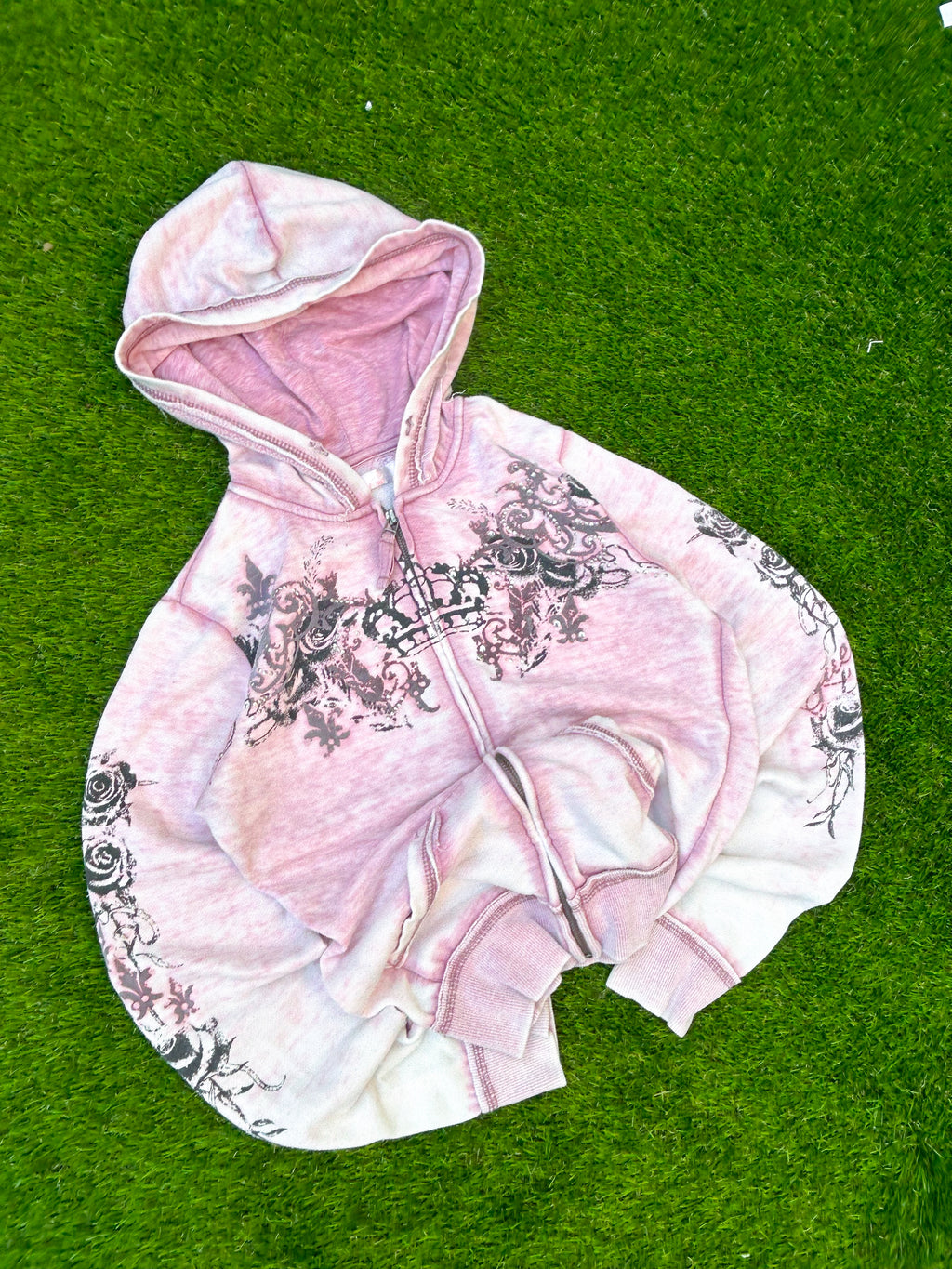 Vintage GUESS Jeans Pink Zip-Up Hoodie