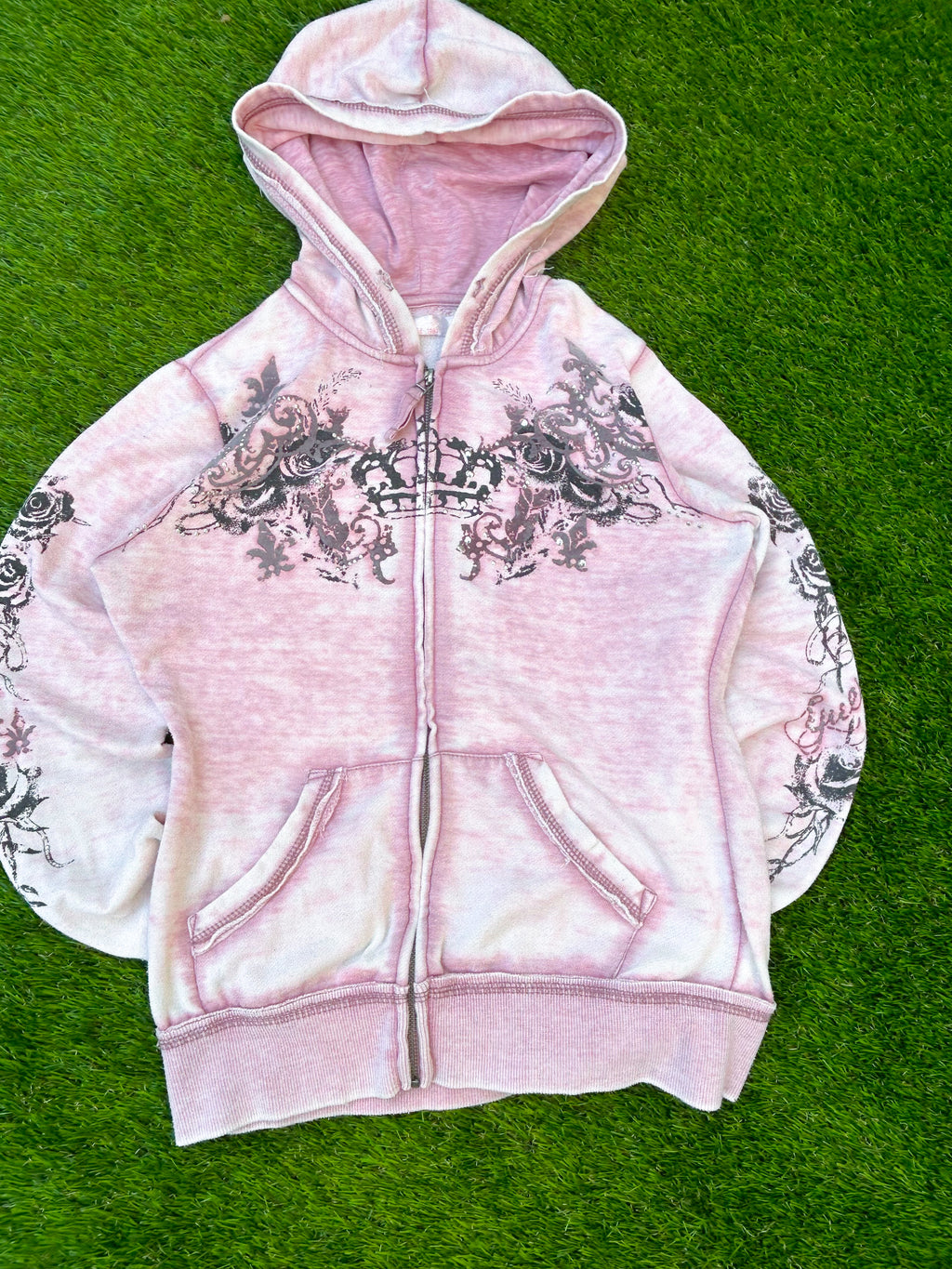 Vintage GUESS Jeans Pink Zip-Up Hoodie