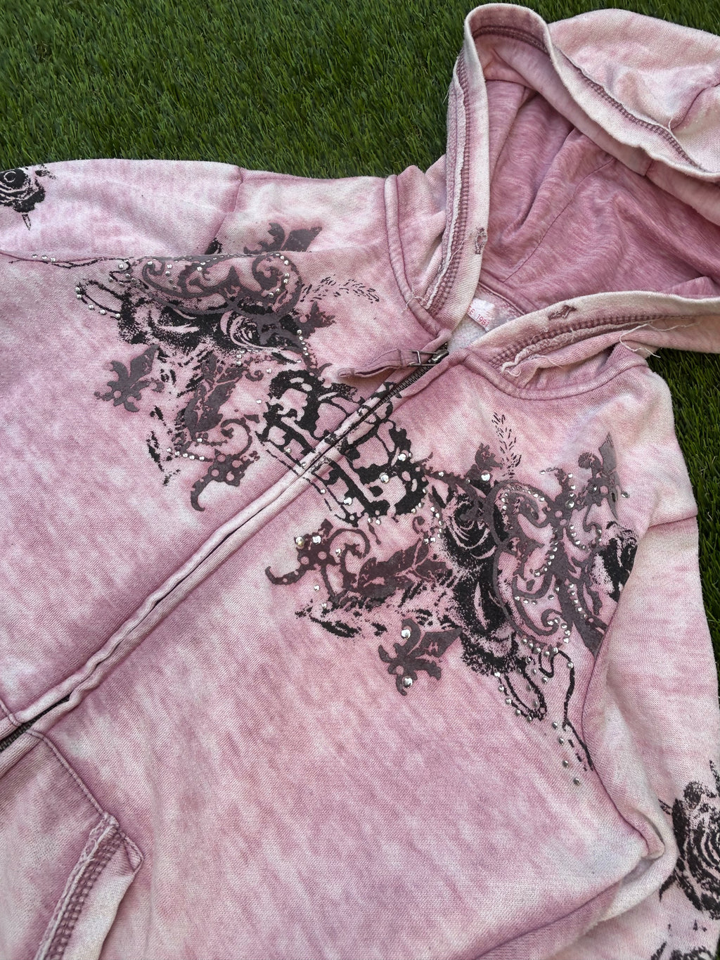 Vintage GUESS Jeans Pink Zip-Up Hoodie