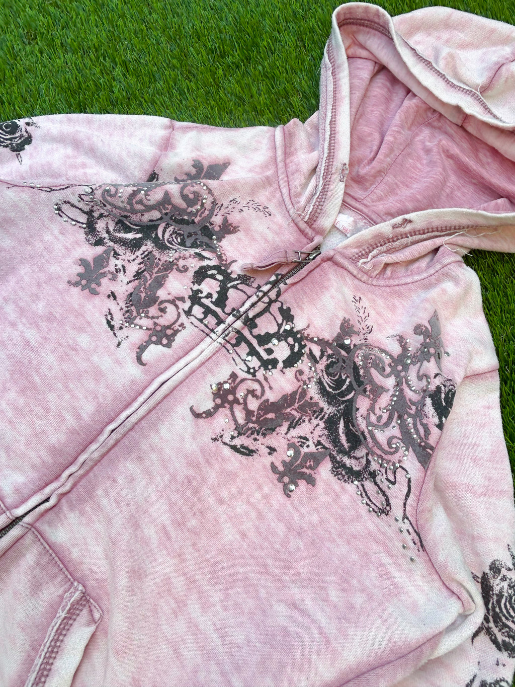 Vintage GUESS Jeans Pink Zip-Up Hoodie