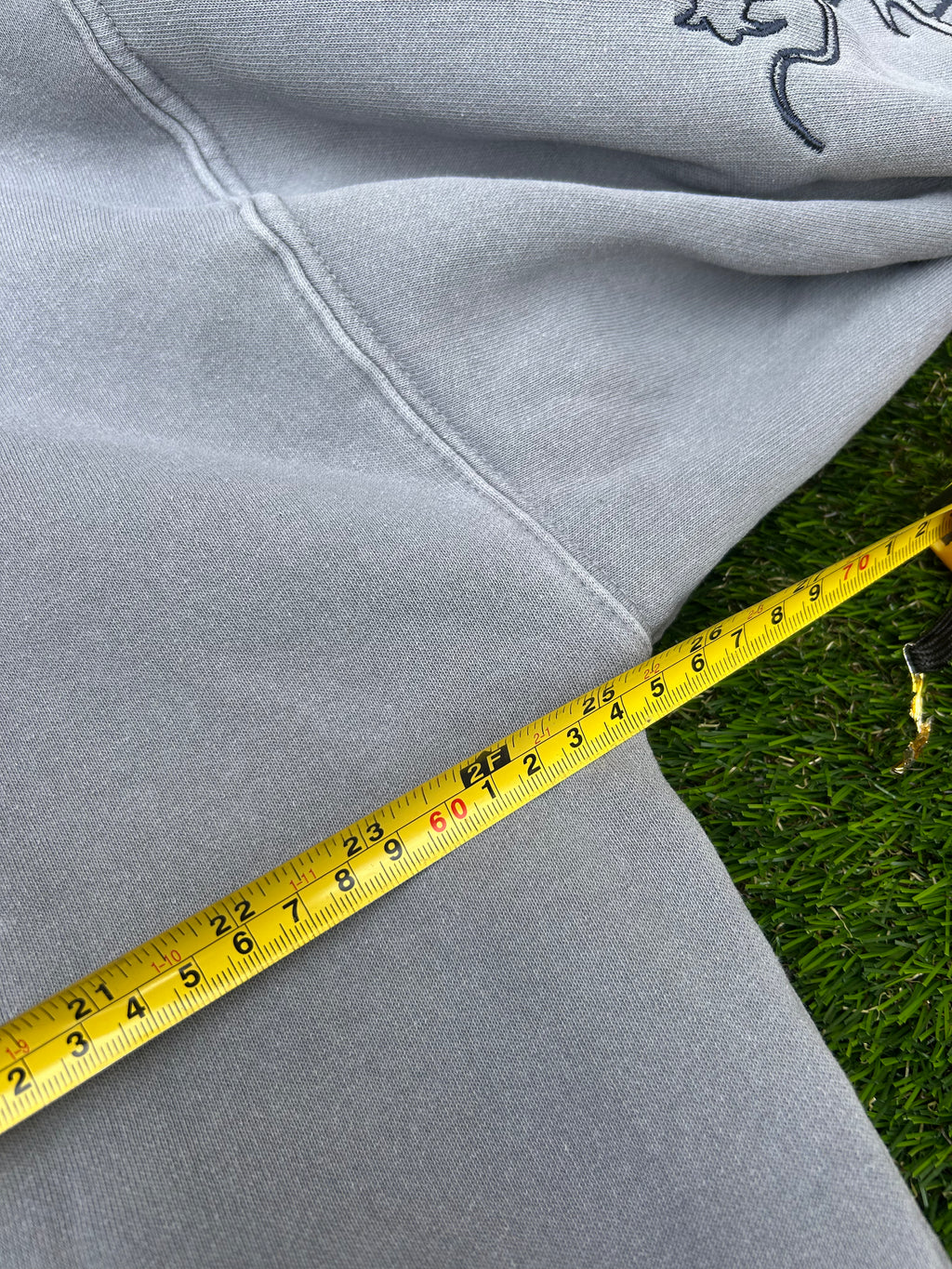 Vintage Paranoid Snake Embroidered Grey Zip Hoodie