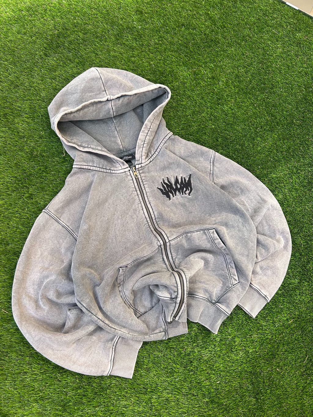 Vintage Volcom Distressed Cotton Zip Up Hoodie