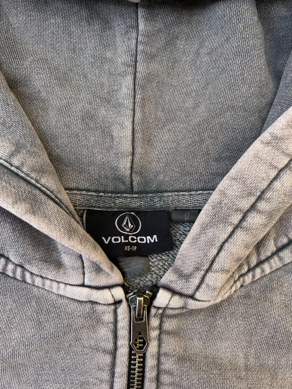 Vintage Volcom Distressed Cotton Zip Up Hoodie