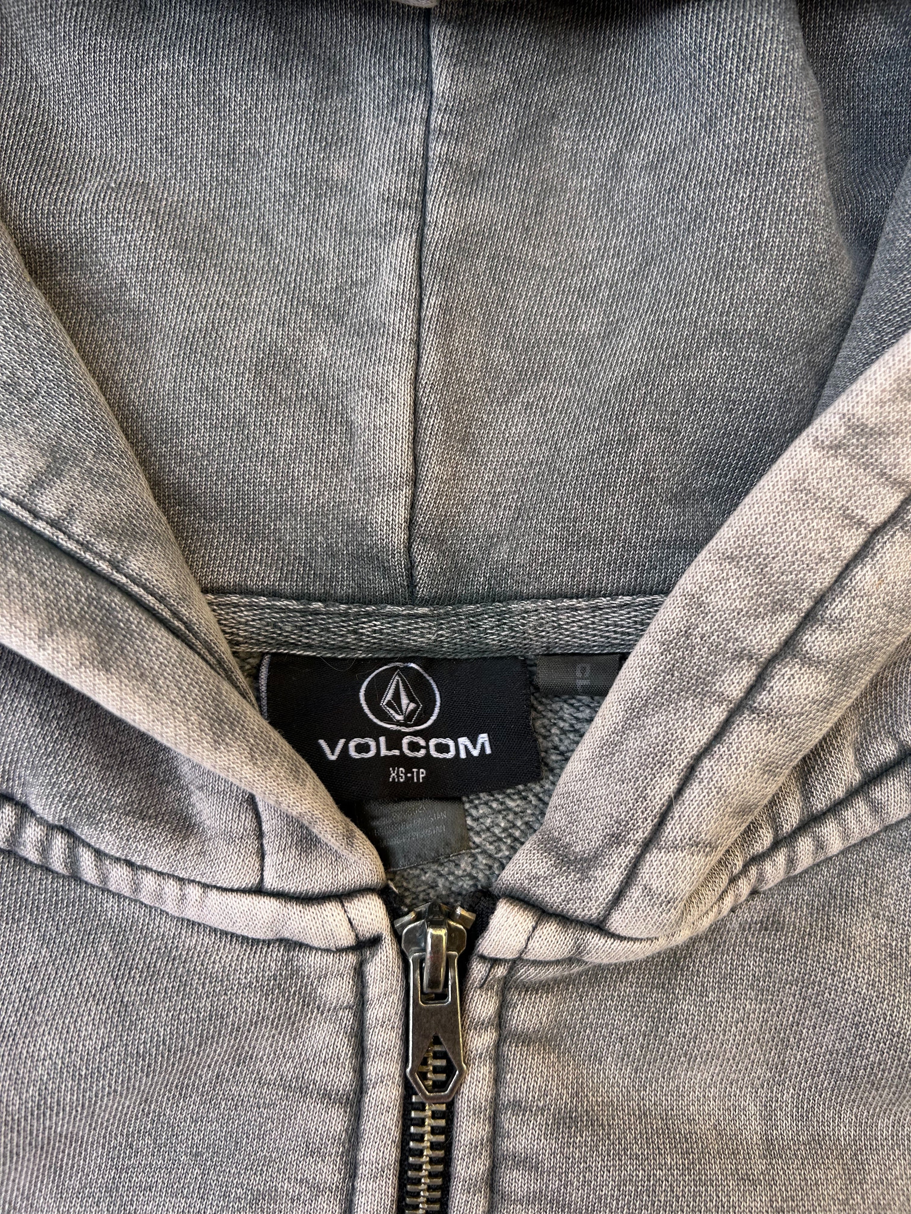 Vintage Volcom Distressed Cotton Zip Up Hoodie