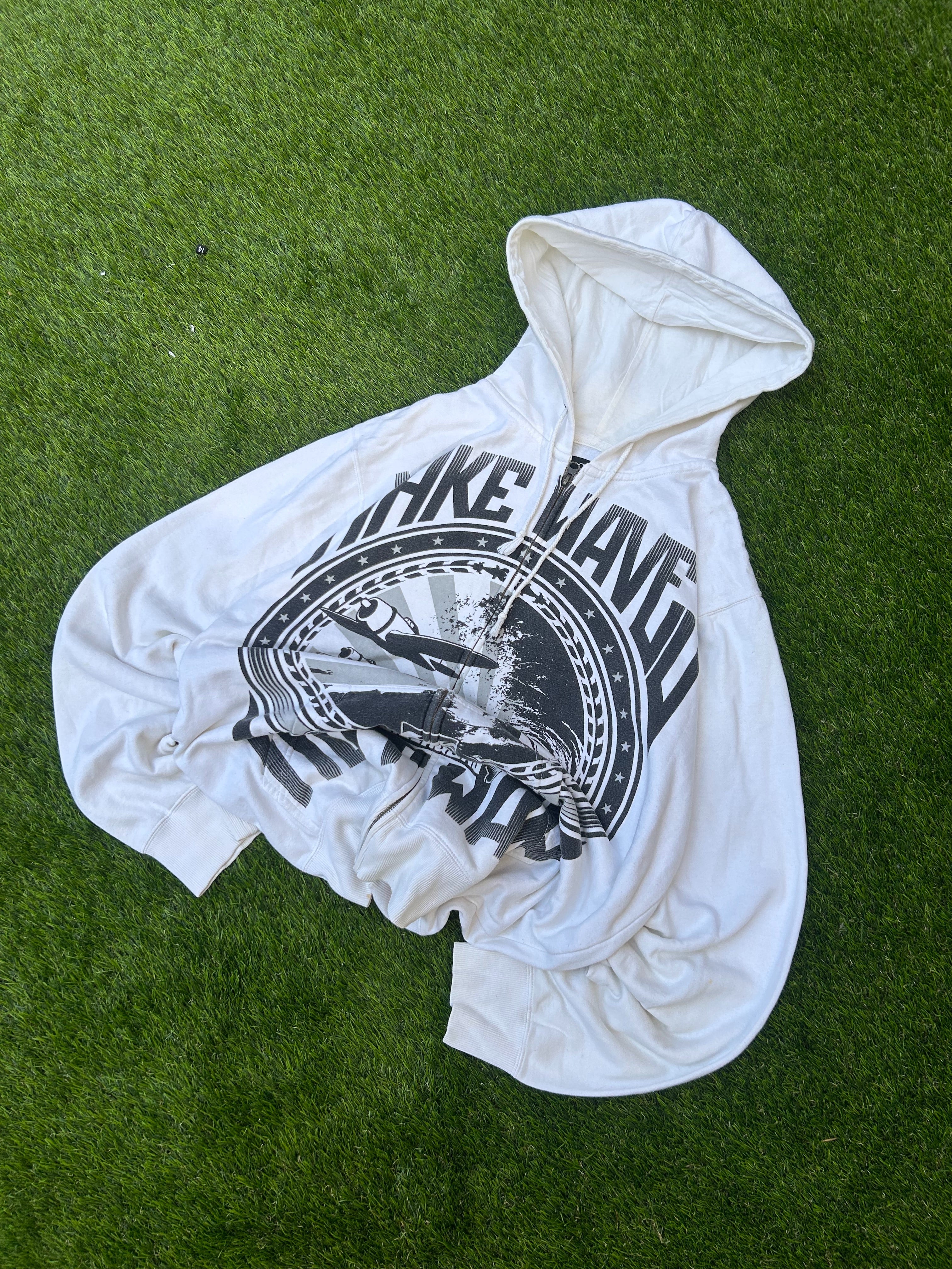 Vintage Billabong “Take Waves Not War” Zip Up Hoodie