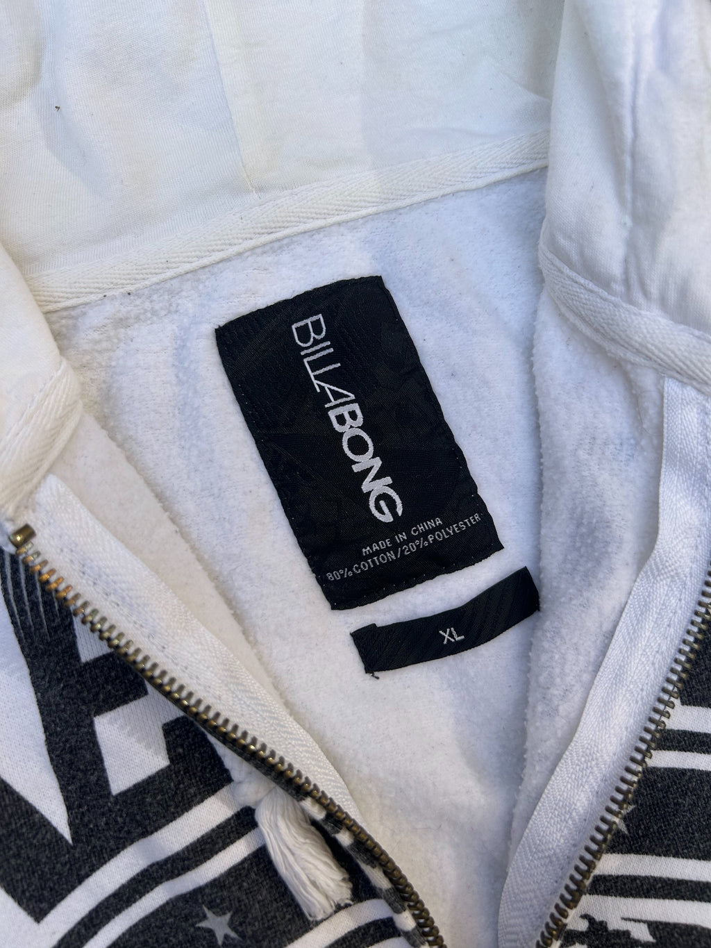 Vintage Billabong “Take Waves Not War” Zip Up Hoodie