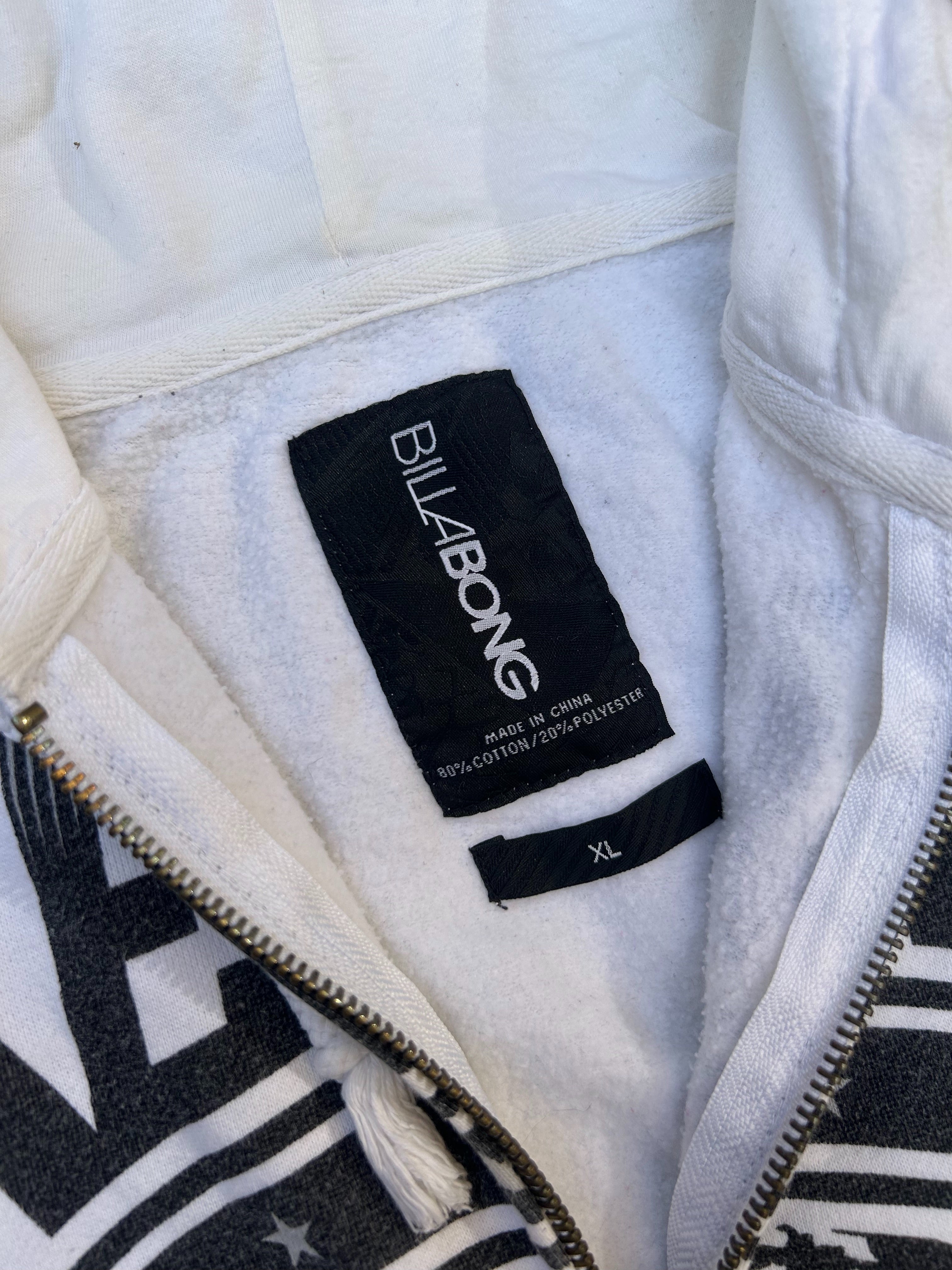 Vintage Billabong “Take Waves Not War” Zip Up Hoodie