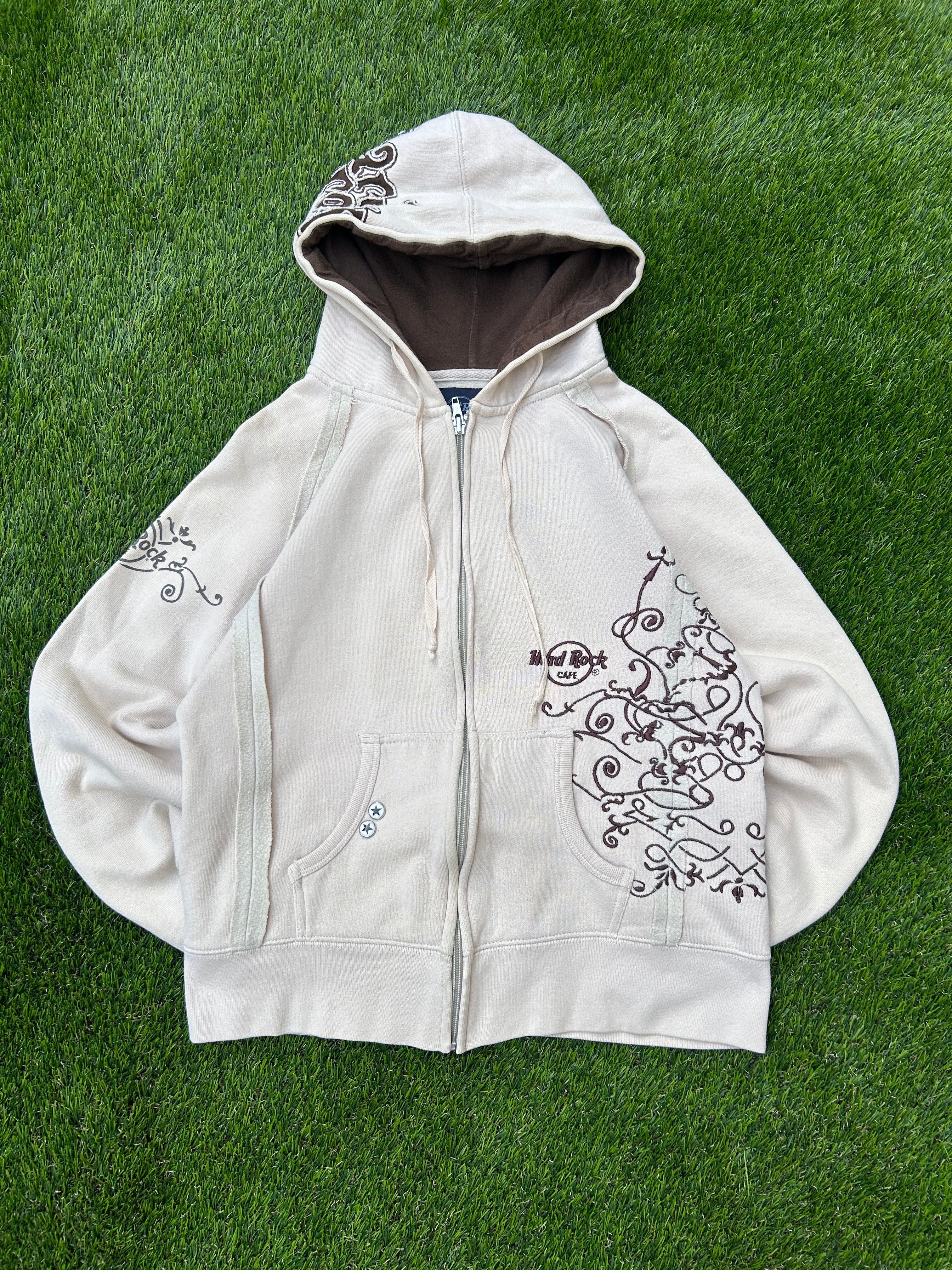 Hard Rock cream embroidered zip up 2002