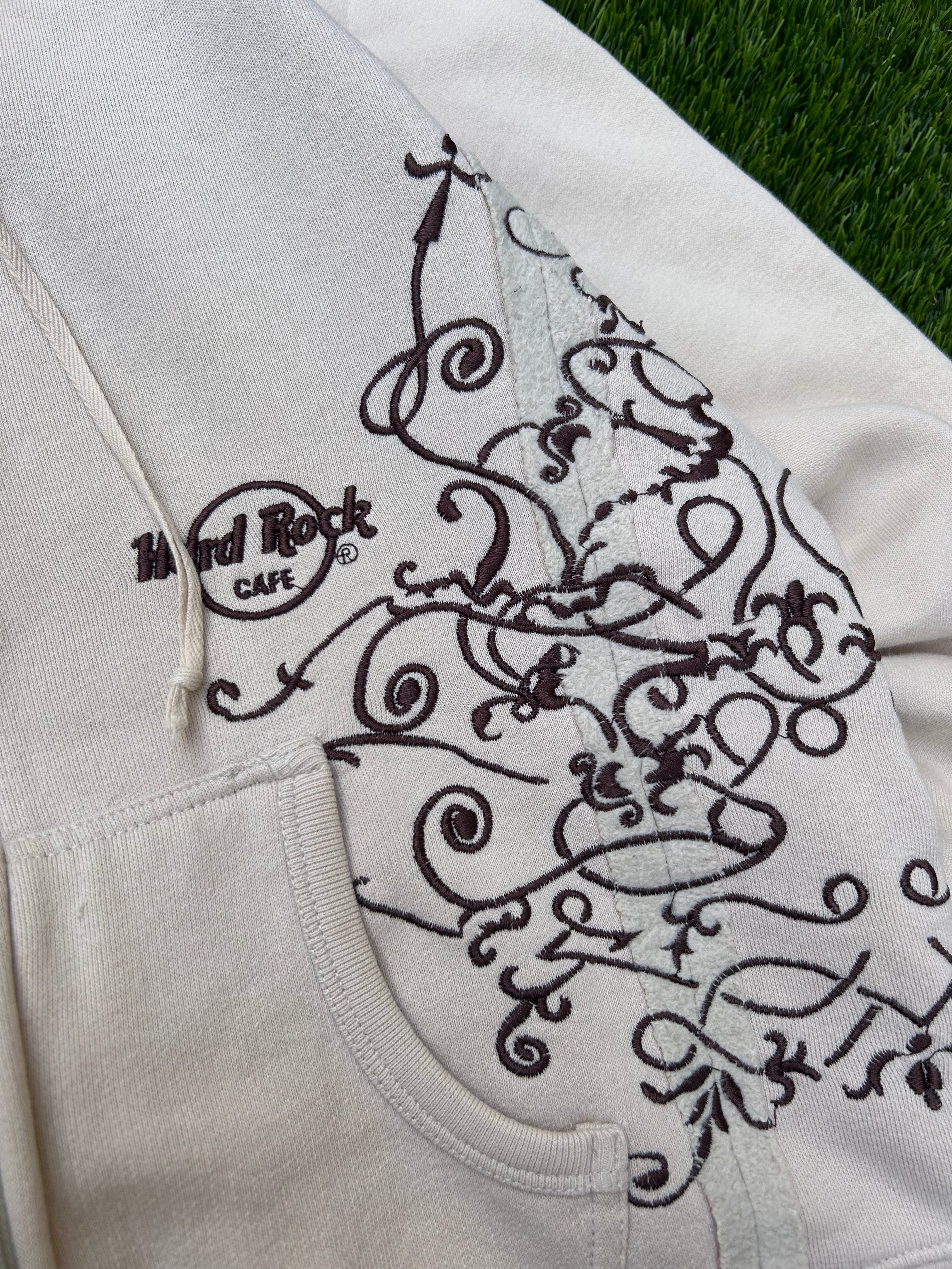 Hard Rock cream embroidered zip up 2002