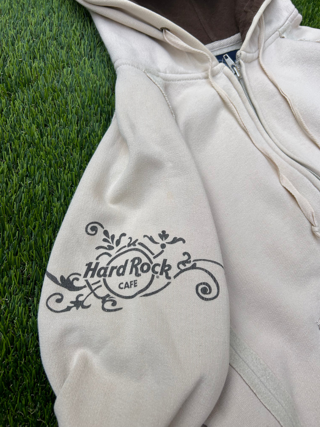 Hard Rock cream embroidered zip up 2002