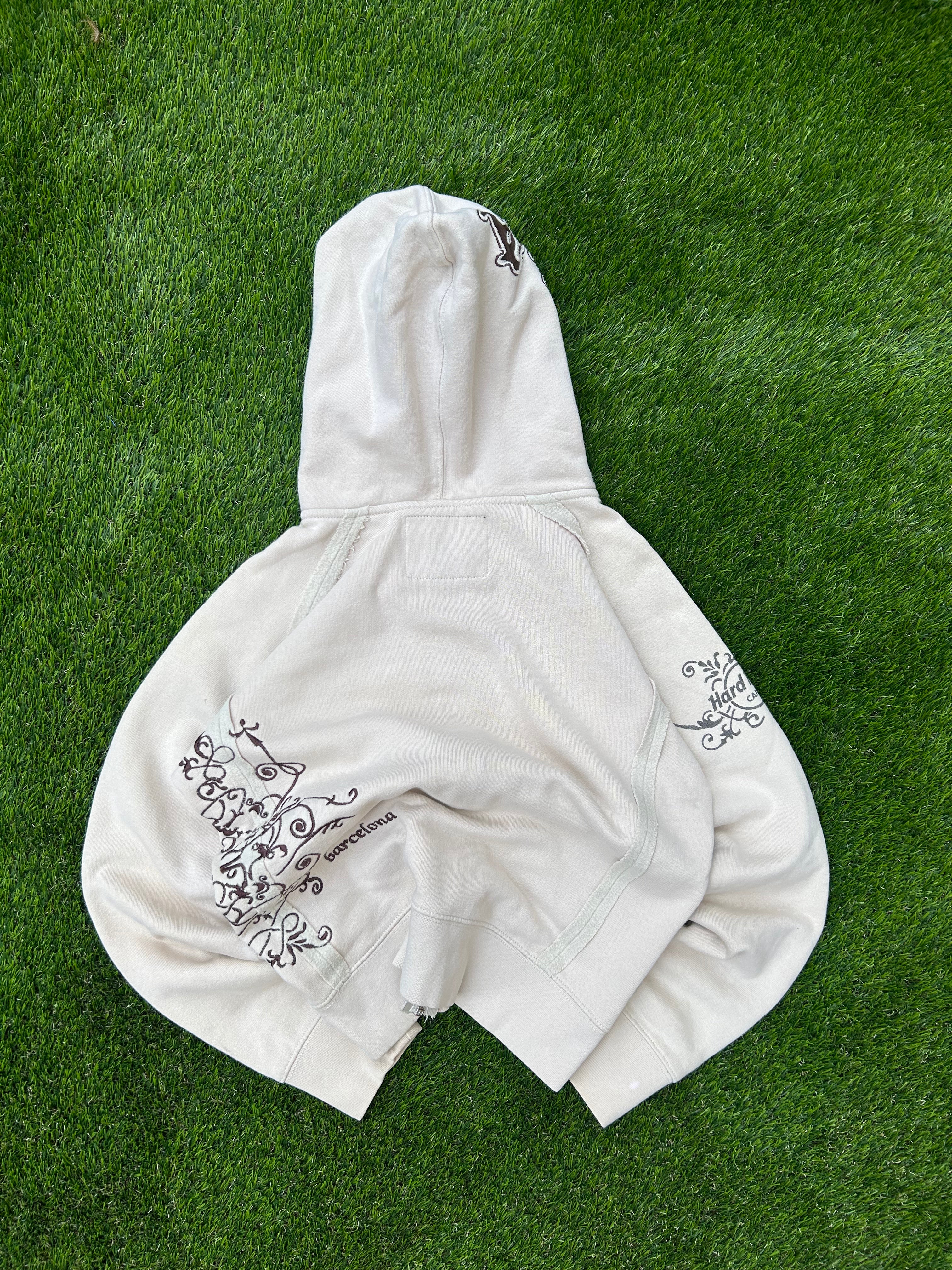 Hard Rock cream embroidered zip up 2002