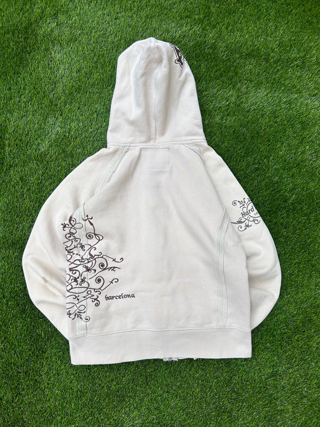 Hard Rock cream embroidered zip up 2002