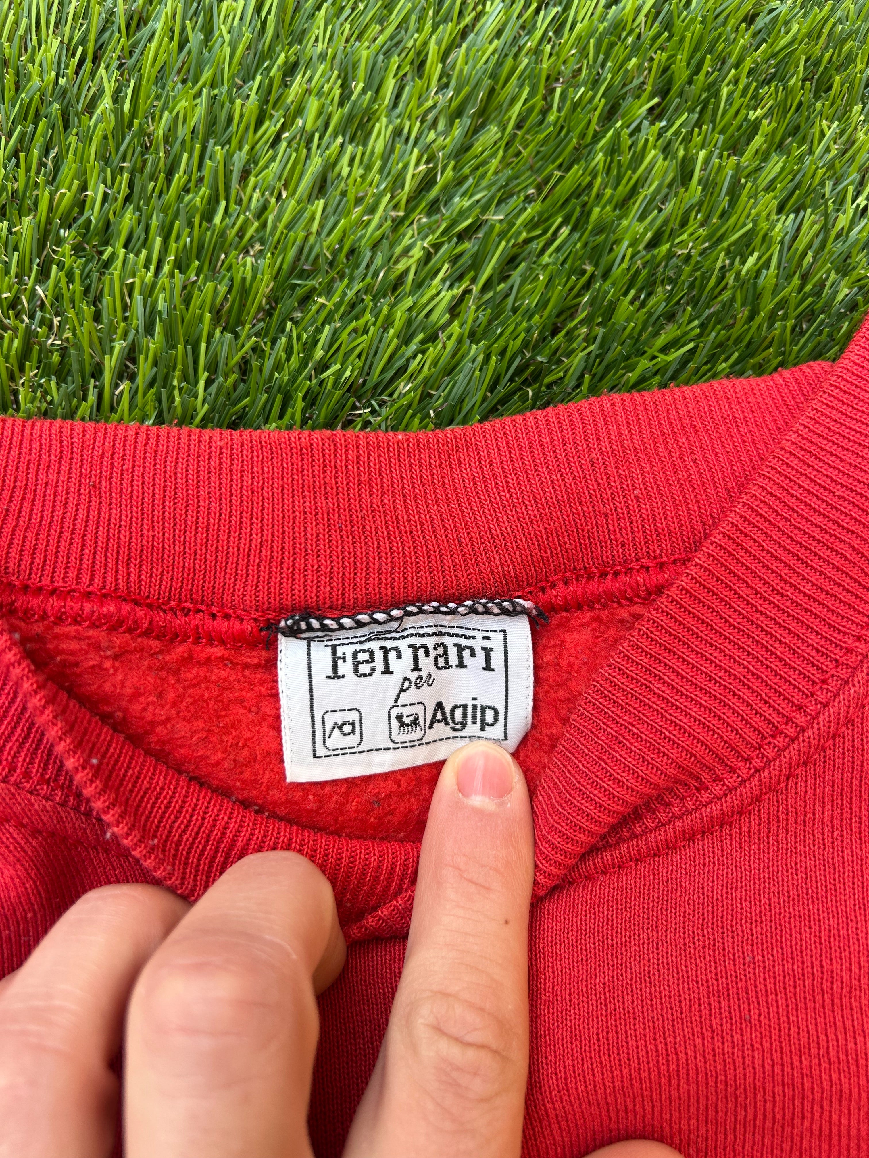 Vintage 1988 Ferrari x Agip Red Racing Jumper – F1 Motorsport Crewneck